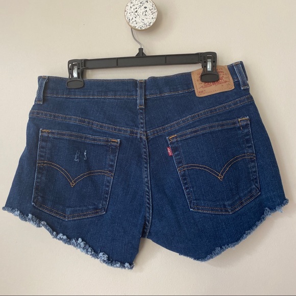 Levis 515 Womens Cutoff Denim Jean Shorts Cutoffs size 12 Red Tab - Picture 1 of 7